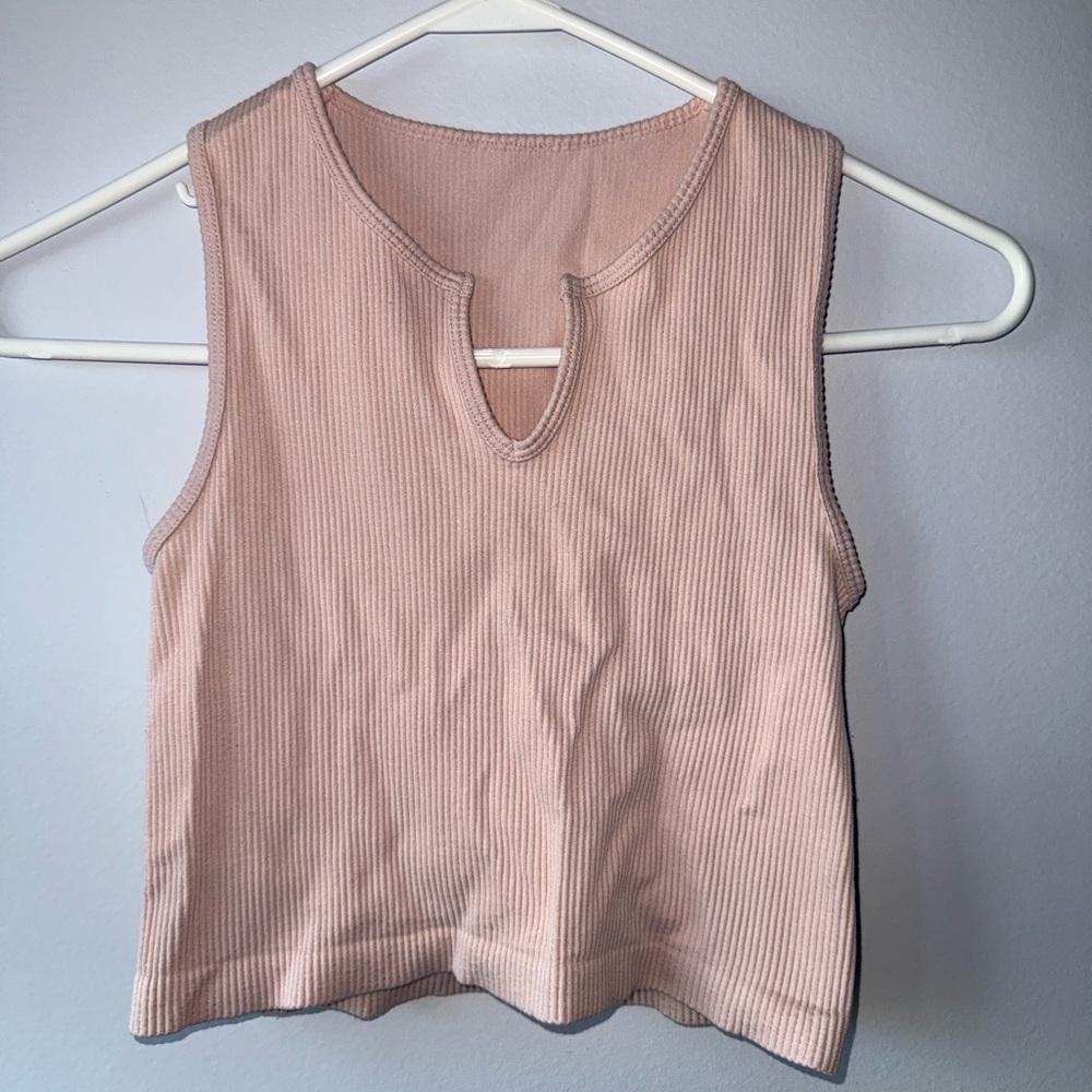 Nikibiki Sleeveless Ribbed Pink Top Size One Size